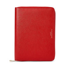 A5 Zipped Padfolio in Scarlet Saffiano