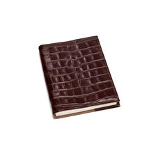 Refillable Pocket Notebook in Amazon Brown Croc