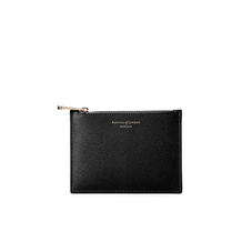 Small Essential Flat Pouch in Black Saffiano