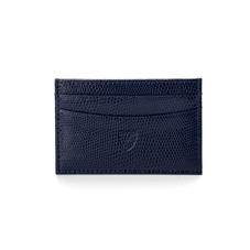 Slim Credit Card Case in Midnight Blue Lizard