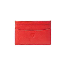 Slim Credit Card Holder in Scarlet Saffiano
