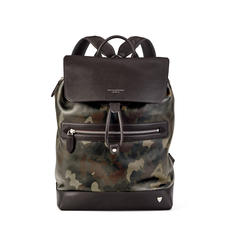 Anderson Backpack in Smooth Camouflage Print with Dark Brown Trim