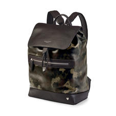 Anderson Backpack in Smooth Camouflage Print with Dark Brown Trim