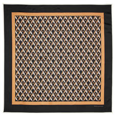 Harlequin Print Silk Scarf in Black & Gold