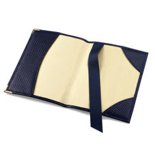 Passport Cover in Midnight Blue Lizard
