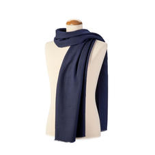 Diamond Weave Merino Wool Scarf in Navy