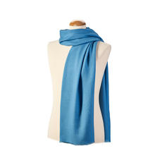 Diamond Weave Merino Wool Scarf in Bluebird