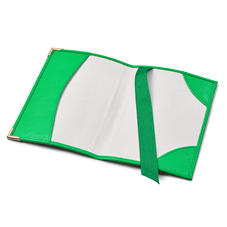 Passport Cover in Bright Green Saffiano & Ice Grey Suede