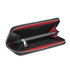 Continental Clutch Zip Wallet in Black Embossed Flower