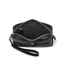 Men's City Clutch Bag in Black Saffiano & Smooth Black