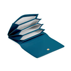 Accordion Credit Card Holder in Smooth Topaz