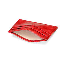 Slim Credit Card Case in Berry Lizard