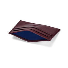 Slim Credit Card Case in Burgundy Saffiano