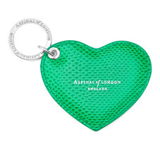 Heart Key Ring in Grass Green Lizard