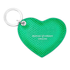 Heart Key Ring in Grass Green Lizard