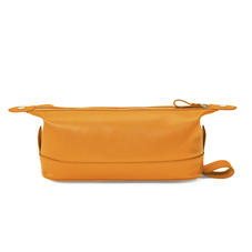 Mens Classic Washbag in Mustard Saffiano