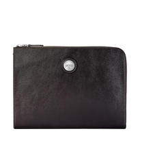Aerodrome Zip Folio in Dark Brown Pebble