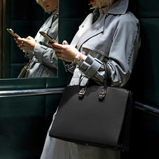 Madison Tote in Black Saffiano