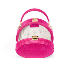 Hat Box in Deep Shine Penelope Pink Small Croc