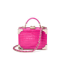 Micro Trunk in Deep Shine Penelope Pink Small Croc
