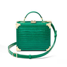 The Trunk in Deep Shine Emerald Green Small Croc
