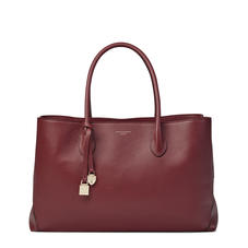 London Tote in Bordeaux Pebble