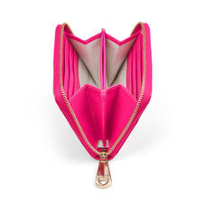 Slim Mini Continental Purse in Penelope Pink Silk Lizard