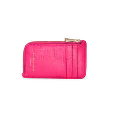 Zipped Coin & Card Holder in Penelope Pink Silk Lizard