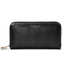 Continental Purse in Black Silk Lizard
