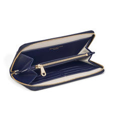 Continental Clutch Zip Wallet in Midnight Blue Silk Lizard