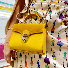 Mini Mayfair Bag in Bright Mustard Silk Lizard & Velvet