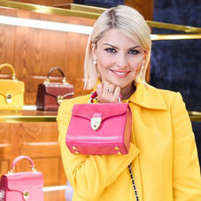 Mini Mayfair Bag in Penelope Pink Silk Lizard & Velvet