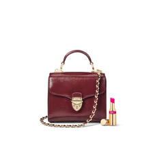 Micro Mayfair Bag in Bordeaux Silk Lizard