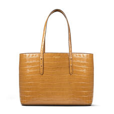 Regent Tote in Deep Shine Natural Tan Croc