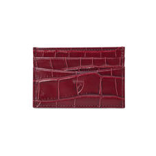 Slim Credit Card Case in Bordeaux Croc