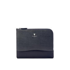 City Small Tech Folio in Navy Saffiano