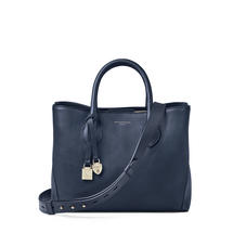 Midi London Tote in Navy Pebble