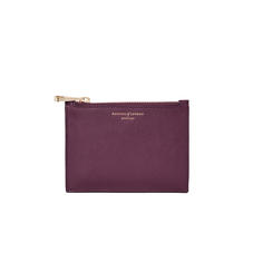 Small Essential Flat Pouch in Grape Saffiano