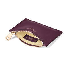 Small Essential Flat Pouch in Grape Saffiano