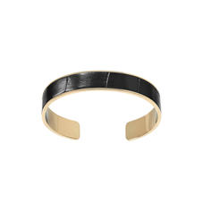 Cleopatra Skinny Cuff Bracelet in Deep Shine Black Small Croc