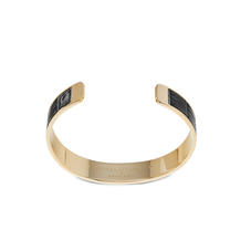 Cleopatra Skinny Cuff Bracelet in Deep Shine Black Small Croc