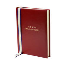 English Bridle Portrait Photo Album in Red with Cream Pages