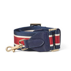 Webbing Bag Strap in Navy, Red & White Stripes