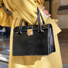 Lady P Bag in Black Silk Lizard