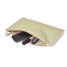 Large Essential Flat Pouch in Gold Saffiano