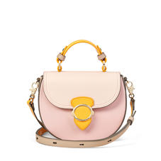 Saddle Bag in Shell Pink, Bloomsbury, Soft Taupe & Mandarin Pebble