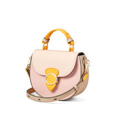 Saddle Bag in Shell Pink, Bloomsbury, Soft Taupe & Mandarin Pebble