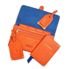 Travel Collection in Bright Orange Saffiano