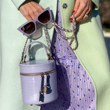 Pandora Bag in Deep Shine English Lavender Small Croc
