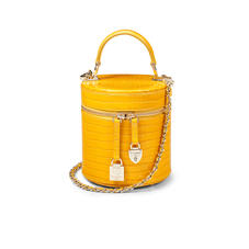 Pandora Bag in Deep Shine Bright Mustard Small Croc